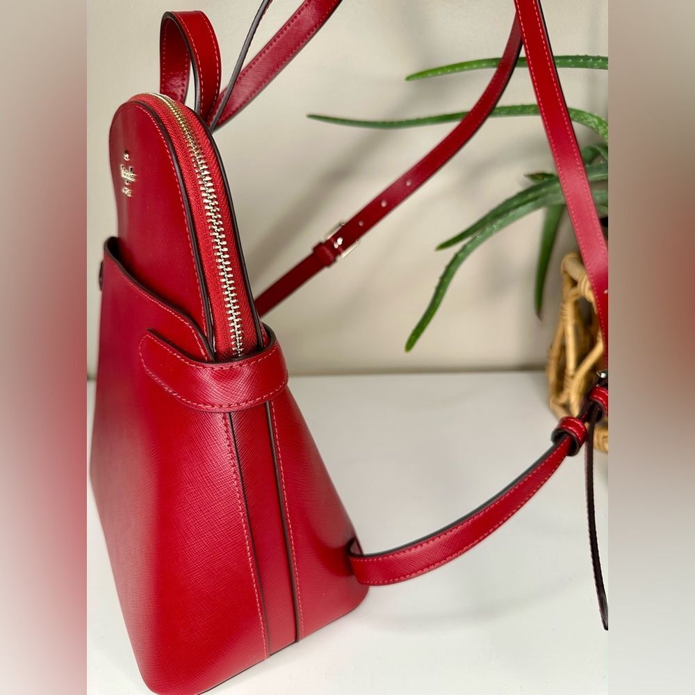 Kate Spade Staci Dome Backpack Red Currant Saffiano Leather Designer Bag NWT - Picture 3 of 11